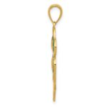 14K 4-Leaf Clover Pendant with Green Enameled Tips Pendant - Image 2
