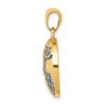 14K Blue Enameled Globe Pendant - Image 2