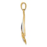 14K 2-D Blue and White Enameled Sailboat Pendant - Image 2
