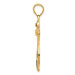 14K 2-D Red White and Blue Enameled Anchor Pendant - Image 2