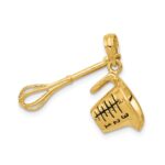 14K 3-D Black Enameled Measuring Cup and Whisk Pendant - Image 4