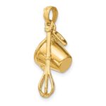 14K 3-D Black Enameled Measuring Cup and Whisk Pendant - Image 5