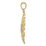 14K and White Rhodium Starburst Pendant - Image 2