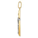 14k Two-tone Crucifix Pendant - Image 2