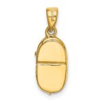 14k 3-D August/Green Synthetic Stone Engravable Baby Shoe Charm - Image 3