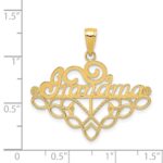 14k GRANDMA Birthstone Charm Holder Pendant - Image 4