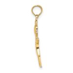 14k Solid Polished Girl with Pig-Tails Charm - Image 2