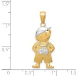 14k and White Rhodium Boy with Hands in Pockets Pendant - Image 3