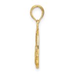 14k Flat-Backed FRIENDSHIP LOVE LOYALTY Claddagh Pendant - Image 2