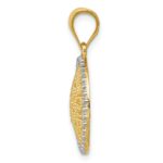 14K and White Rhodium Filigree Circle Pendant - Image 2