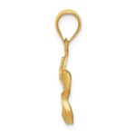 14k Satin Diamond-cut Plumeria Pendant - Image 2