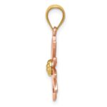 14k Two-tone Rose and Yellow Gold Daisy Pendant - Image 2