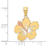 14k Yellow and Rose Gold Hibiscus Flower Pendant - Image 3
