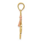 14k Two-tone Yellow and Rose Hibiscus Charm - Image 2