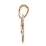 14k Two-tone with White Rhodium Diamond-cut Butterfly Pendant - Image 2