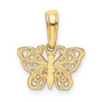 14k Polished Filigree Butterfly Charm - Image 3