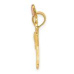 14k Two-tone with White Rhodium Elephant with Heart Pendant - Image 2