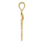 14k Two-Tone Dolphin with Heart Pendant - Image 2