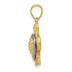 14K Two-tone Gold Turtle Charm - Image 2