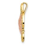 14K Two-Tone with White Rhodium Turtle Pendant Chain Slide - Image 2