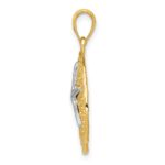 14k Two-Tone Sand Dollar with Starfish Pendant - Image 2