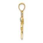 14K and White Rhodium Palm Tree Pendant - Image 2