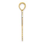 14K and White Rhodium Polished And Textured Palm Tree Pendant - Image 2