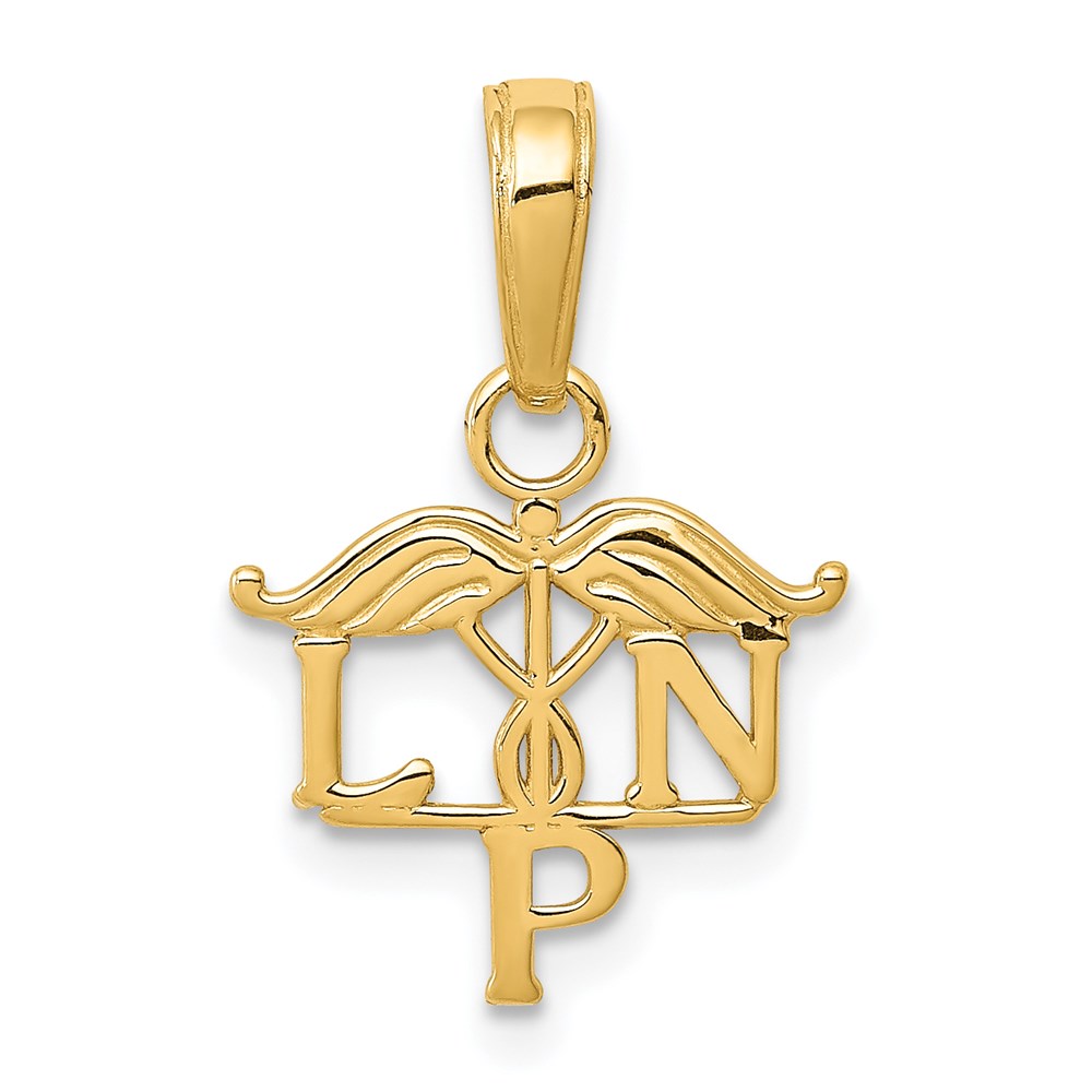 K4933.jpg 14k LPN Licensed Practical Nurse Symbol Pendant - Image 1