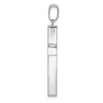 14k White Gold Polished Hollow Cross Pendant - Image 2