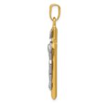 14k Two-tone INRI Crucifix Pendant - Image 2