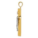 14k Two-tone INRI Hollow Crucifix Pendant - Image 2
