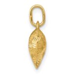 14K Polished Basket Weave Pattern 3-D Puffed Heart Pendant - Image 2