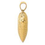 14K Polished Basket Weave Pattern 3-D Puffed Heart Pendant - Image 2