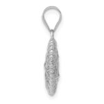 14K White Gold Open Wire Heart Pendant - Image 2