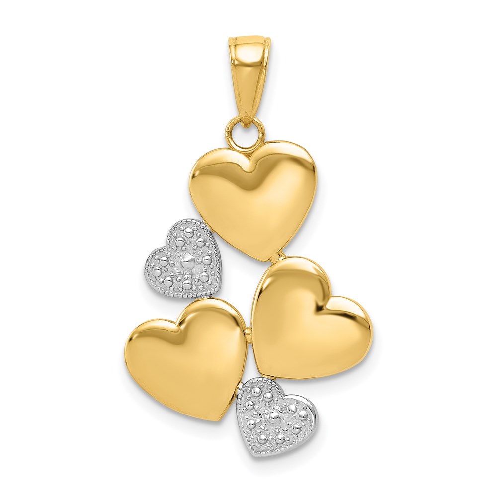 K5176.jpg 14K and White Rhodium Polished Hearts Pendant - Image 1
