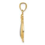 14K Two-tone Polished and Textured Penguin Pendant - Image 2