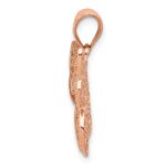 14k Rose Gold Polished Filigree Butterfly Pendant - Image 2
