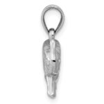 14k White Gold 3-D Polished Elephant Pendant - Image 2