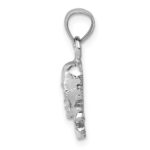 14K White Gold Skull and Crossbones Pendant - Image 2