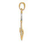 14K Two-tone Polished Anchor with Rope Pendant - Image 2