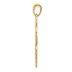 14K Gold Polished and Textured Dollar Sign Pendant - Image 2