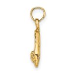 14K 3-D Polished Textured Ballerina Slippers Charm - Image 2