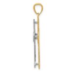 14K Two-tone Polished 2-Level Cross Pendant - Image 2