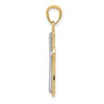 14k and White Rhodium Polished Cross Pendant - Image 2