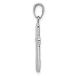 14K White Gold Polished Cross With Striped Border Pendant - Image 2