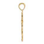 14K Polished Textured Nugget Style Cross Pendant - Image 2