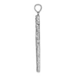14K White Gold Large Tree Textured Cross Pendant - Image 2