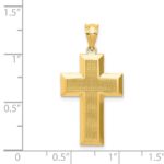 14K Polished / Textured Cross Pendant - Image 4