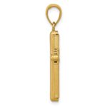 14K Polished Beveled Stick Cross with Frame Pendant - Image 2