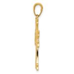 14K Polished and Textured Armenian Cross Pendant - Image 2